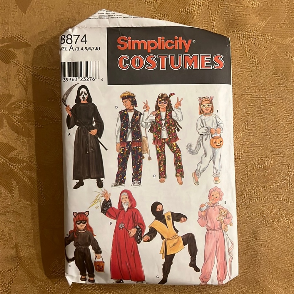 Halloween costumes sewing patterns simplicity 8874 hippie reaper cat